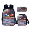 Set Zaino per Bambini con Personaggi di Film Cars in Materiale di Nylon con Spallacci Regolabili per Bambini
