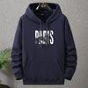 Big Size Hoodie Men Winter Fleece Sherpa Lined Warm Hooded Shirt Male Cotton Print Letter Paris Plus Fat Extra Large Clothes