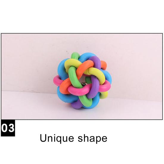 Ball Bell Colorful Teeth Cleaning Random Color Sound Woven Ball