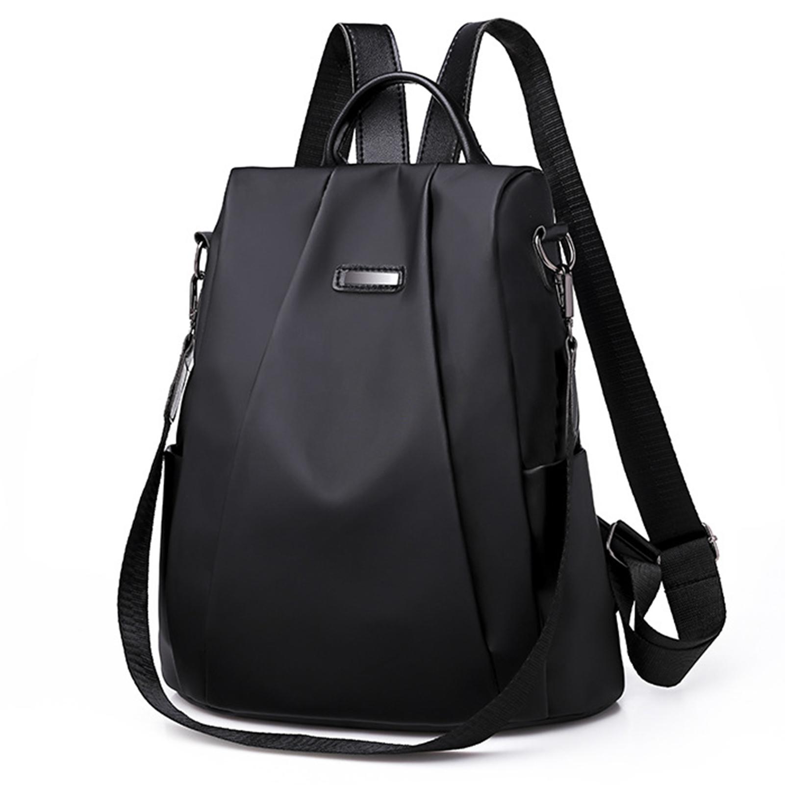 

Корейские модные рюкзаки для женщин Рюкзак из ткани Оксфорд для повседневного использования Рюкзак с защитой от краж и множеством карманов для женщин для повседневной работы и путешествий чёрный