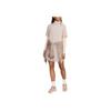 Nike Solid Color Logo Print Pullover Short Sleeve Dress Women Dresses Gray Brown DV7882-272