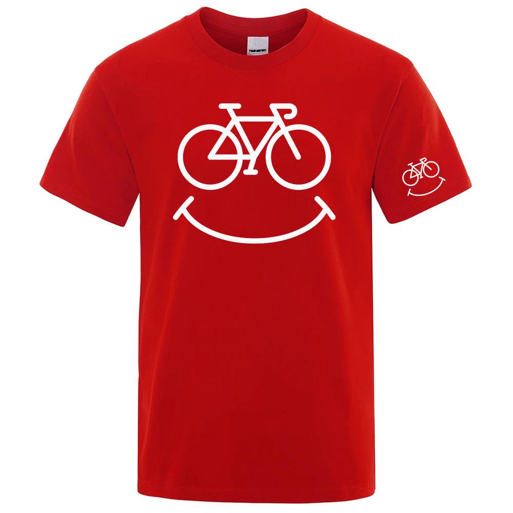 Bike Smile Graphics The Unisexs Regular Shortsleeved Shirts Are Suitable For Summer And Have A Simple Design T Shirt
