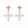 High-End Trendy Cat's Eye Four-Leaf Clover Drop Earrings Silver Plated for Women Gift