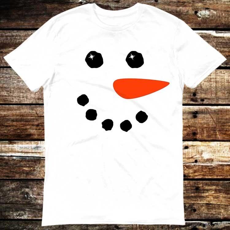 Snowman Face Christmas Xmas Smile T Shirt 6151 Unisex T-Shirt XXXXL