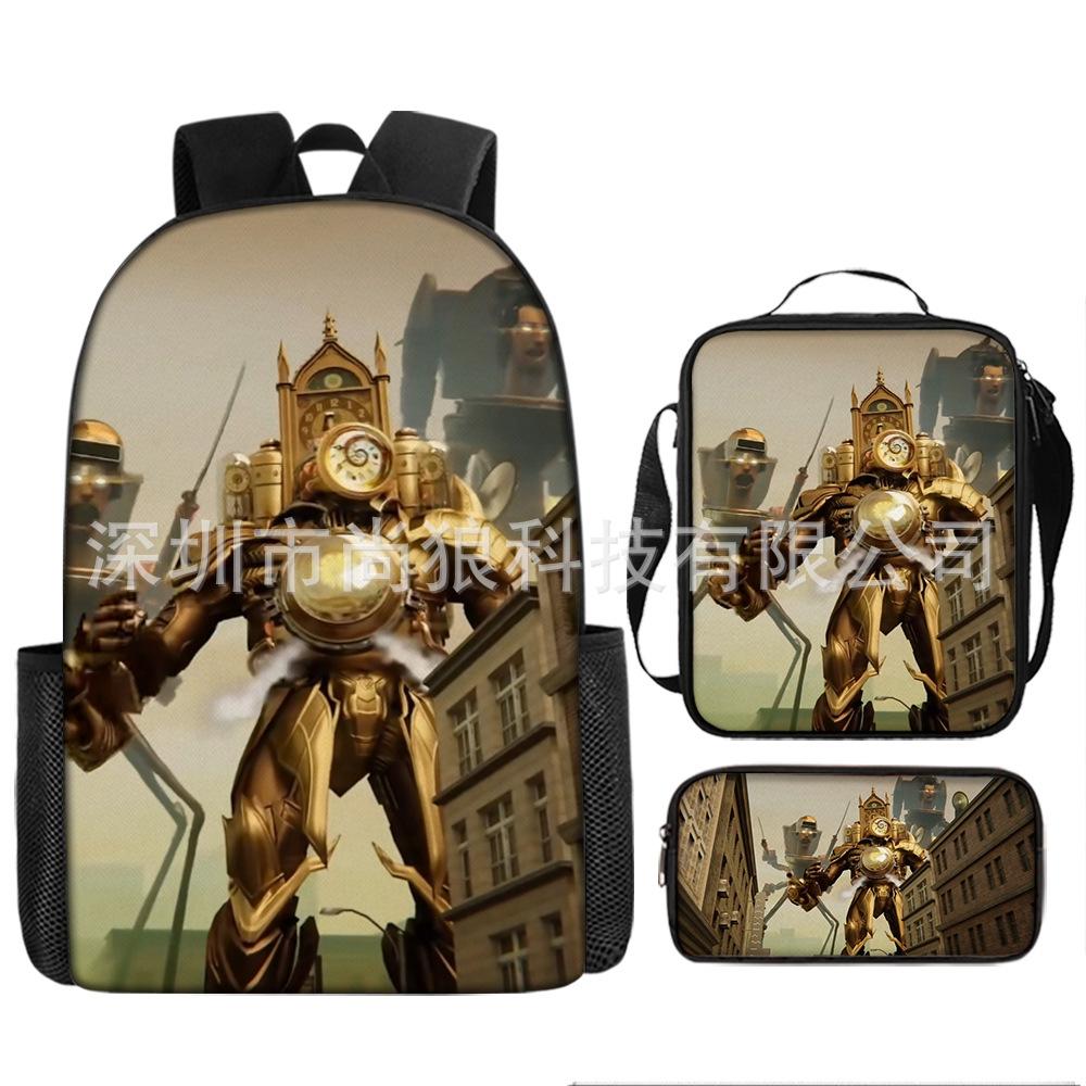 Titan Klok Man Schooltas Monitor Oorlogen Toilet Man Rugzak Tv Audio Man Rugzak Jongens Tas