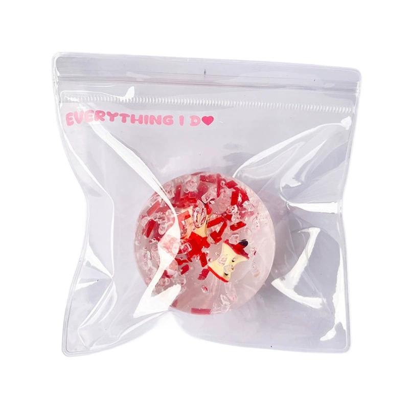 Transparent Maltose Filled Squishy Ball Slow Rising Soft Squeeze Fidget Toy Stress Relief Sensory Decompression Toy Daily Use