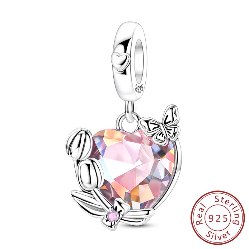 Original Copper Charms Beads Apple Gold Suitcase Family Love Charm Fit Bracelets Bangle Pendant Women Diy Jewelry