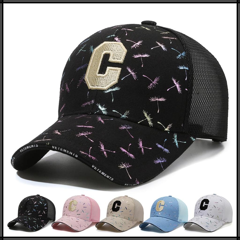 C Logo Mesh Casual CZA025 [White Fang] Cap, Design, Stylish, Sports, Men's, Women's, (White)