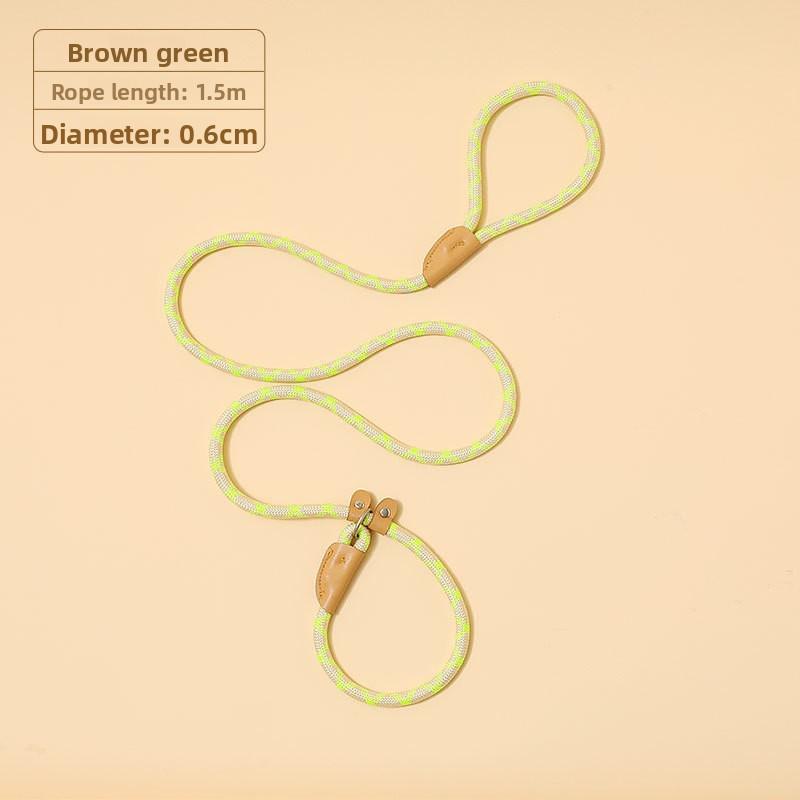 

Поводки для собак, Взрывозащищенная ударопрочная тренировка, Цепи для маленьких, средних и больших собак, Ошейники, Товары для выгула собак 1.5M * 0.6 зелёный/коричневый