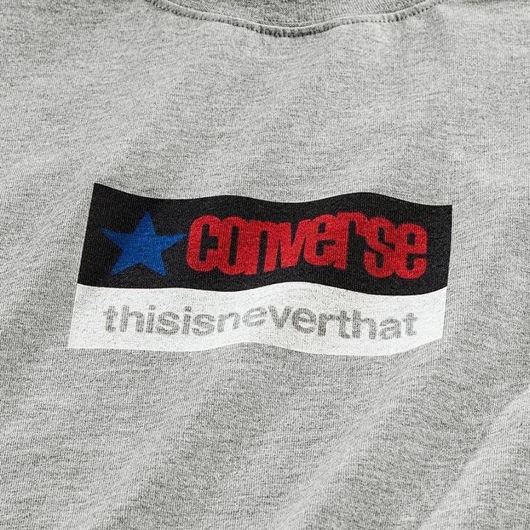 Men's Converse X Thisisneverthat Crossover Logo Printing Sports Round Neck Short Sleeve Light Grey 10022709-A02