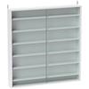 Six Shelf Display Cabinet, with Glass Doors - White