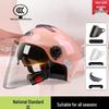 3C Dual Lens Unisex Motorcycle Helmet - All-Season, Sun-Protective, Ventilated Half Helmet