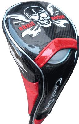 Golf Schlägerhaube Magnetisch Totenkopf Fairway (Schwarz Rot)