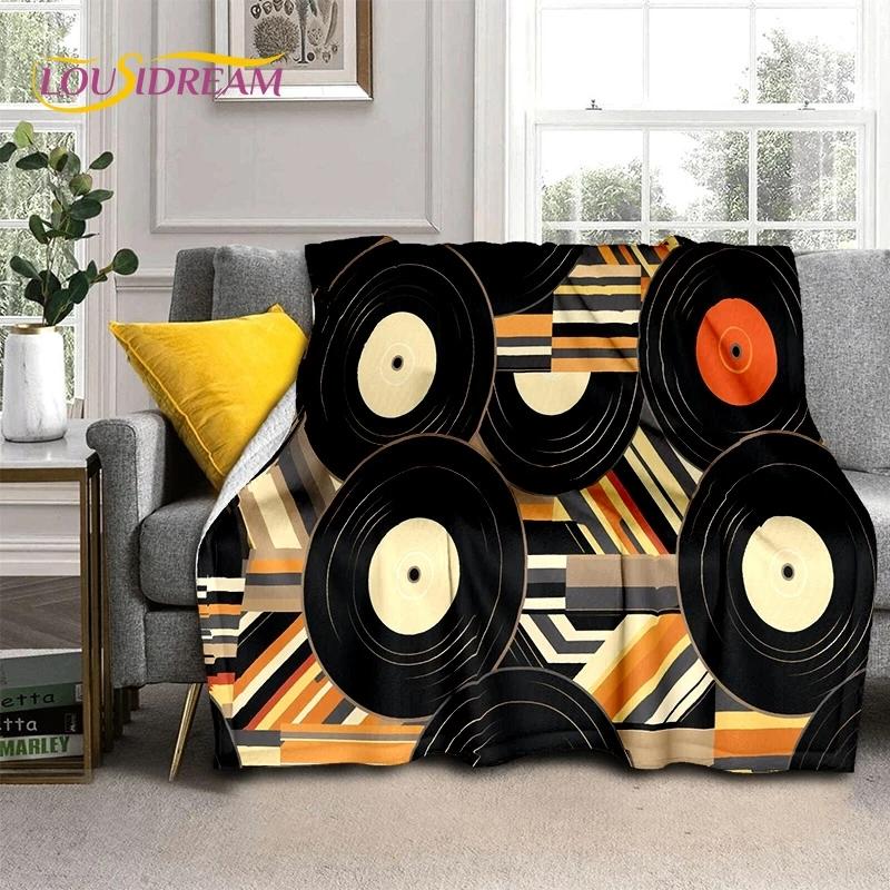 Vinyl Record Music DJ Screen Tape Soft Flannel Blanket for Bed Bedroom Sofa Picnic,Throw Blanket for Cover Outdoors Leisure Gift