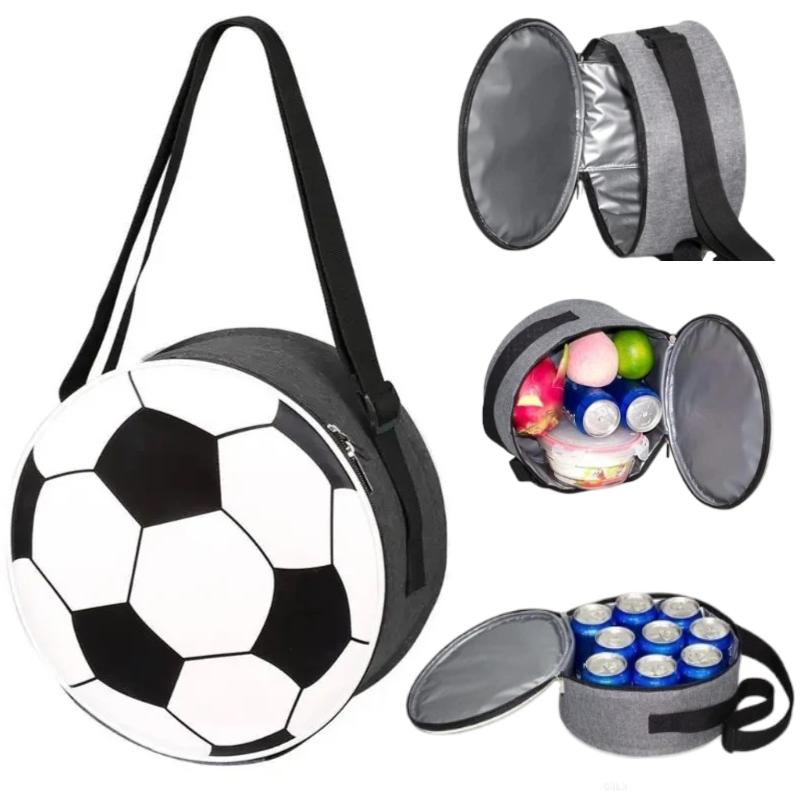 Kreative und lustige isolierte Fußball-Lunchtasche für Fußballfans Männer Frauen Kühltasche Lunchbox Tragetasche für Schulmädchen