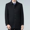 New Winter Double-sided Woolen Cashmere Coat for Men, Medium-length Down Lining, Middle-aged Dad's Woolen Woolen Coat