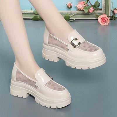Mesh Loafers 2025 Summer New Women's Shoes Comfortable Soft Leather Wide Toe Shoes Comfortable Versatile Mesh Sandals