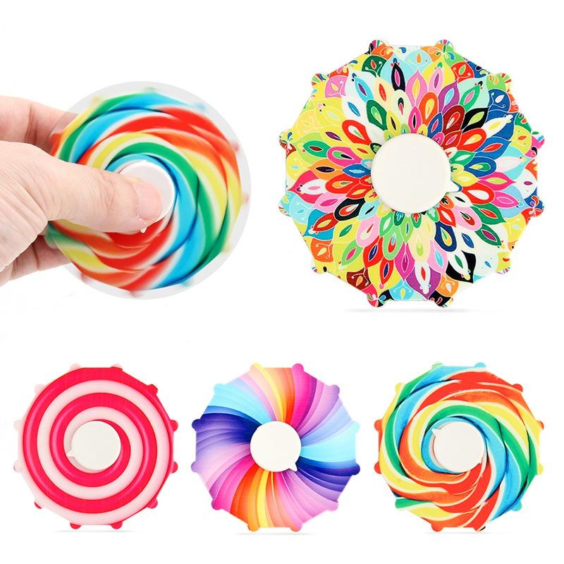 

4 стиля Радуга Pinkycolor Непоседа Spinner Rotate Finger Gyro Fidgety Toys Stress Toys