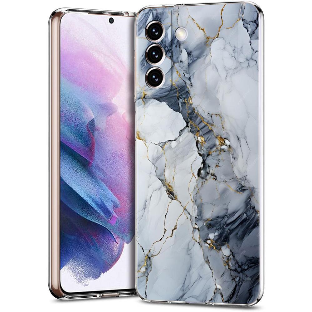 Fashion Marble Pattern Phone Case For Samsung Galaxy S24 Ultra S23 FE S22 S20 S21 5G S10 S9 Plus S10E S8 Silicone Clear Cover