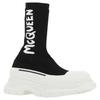 (WMNS) Alexander McQueen Tread Slick Knitted Boots 'Black White' Women's 708096W4U511041