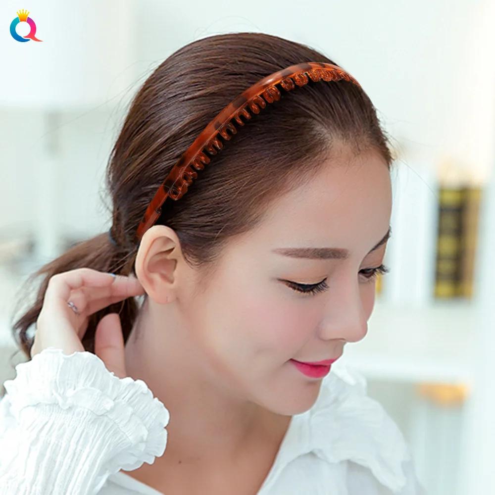 Einfaches mattes Kettengewelle gezahntes Haarband Finishing für abstehende Haare Kopfband Outdoor Haarreifen zum Gesichtwaschen Kopfbedeckung Haarschmuck