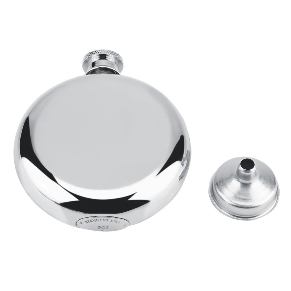 2 Piece Mirror Finish Portable Whiskey Flask Stainless Steel Hip Flask Alcohol Bottle Picnic