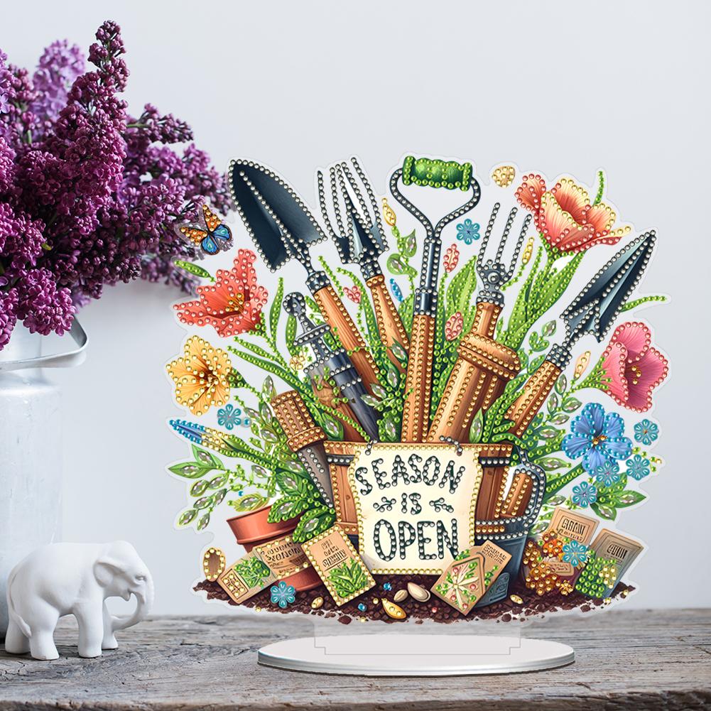 2D/Flat DIY Table Top Diamond Painting Ornament Kits Acrylic Diamond Painting Desktop Decorations for Home Office Desktop Decor