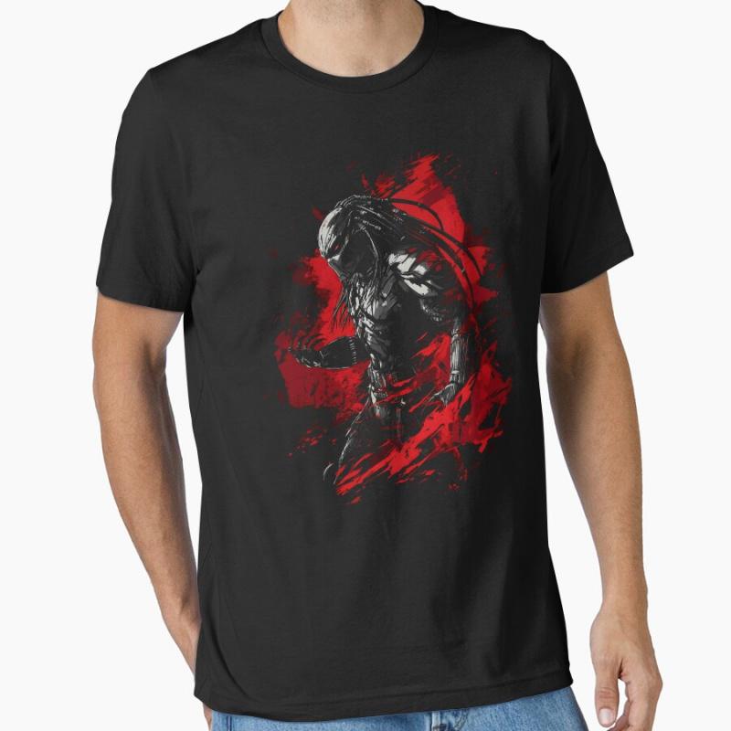 Predator 80s horror sci fi The Monster Hunter Alien printed t shirt for men 100% cotton large s