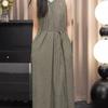 French Black Sleeveless Long Dress - Elegant & Slimming Women's Fashion 2026
