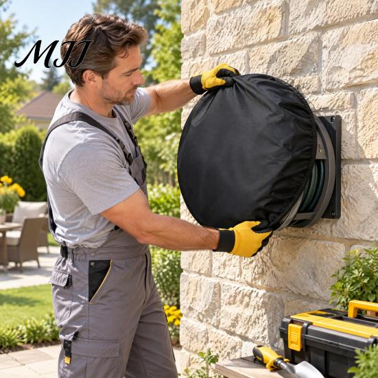 Durable Fabric Hose Holder Shield Garden Reel Cover for Wall Mounted Holder, Heavy Duty Universal Fit Oxford Cover, Waterproof Dustproof Sunproof