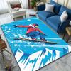 Snowboarder On Mountain In Vibrant Colors Patterned Carpet, Suitable As a Non Slip Play Mat for the Living Room and Bedroom Sofa