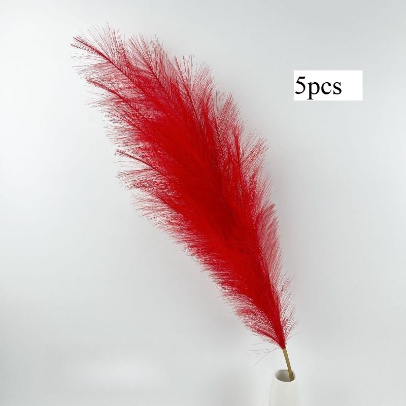 5pcs Extra Large Pampas Grass Stems 120cm Fluffy Artificial Silk Reed for Boho Home Wedding Decor