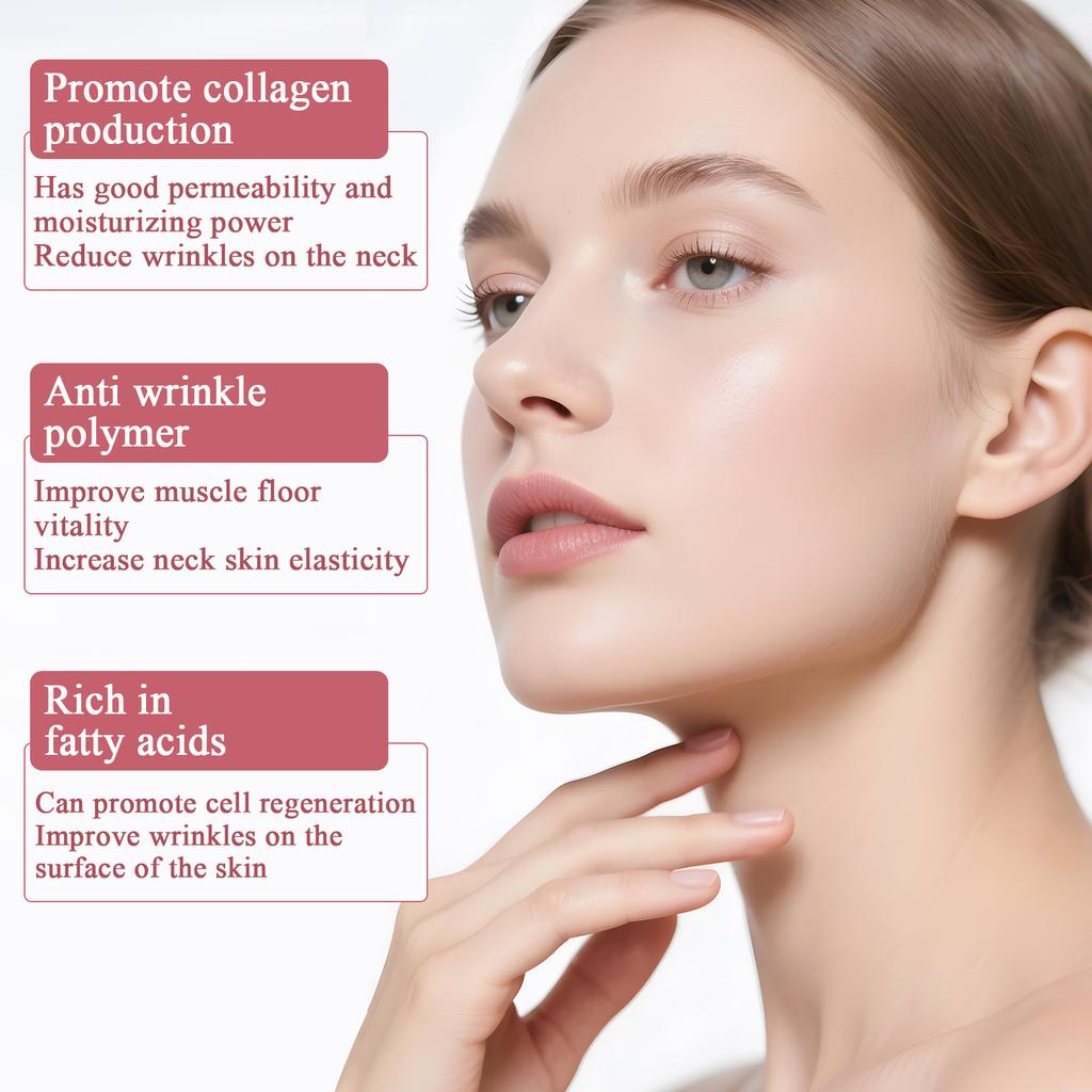 Camellia Collagen Peptide Neck Cream with Roller Massage, Moisturizing and Nourishing
