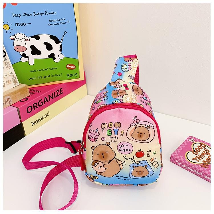 

Школьные сумкиНовая детская сумка Капибара Повседневная милая нагрудная сумка Аксессуары для улицы Сумка для мелочи Одноплечевая сумка через плечо розовый