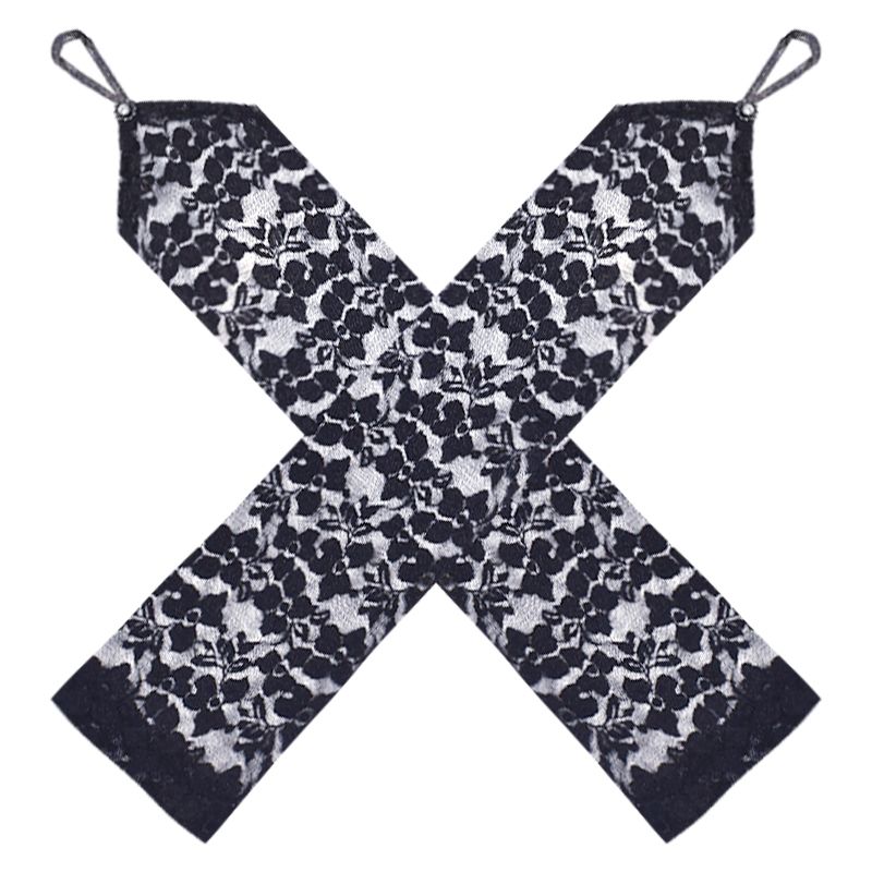 

Кос Перчатки Панк Горячая Девушка Средний Палец Кружево Black (S140)