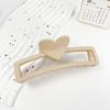 Milk Tea Color Large Hair Claw - Korean Style Fashionable Hollow Out Shark Clip for Women's Updos