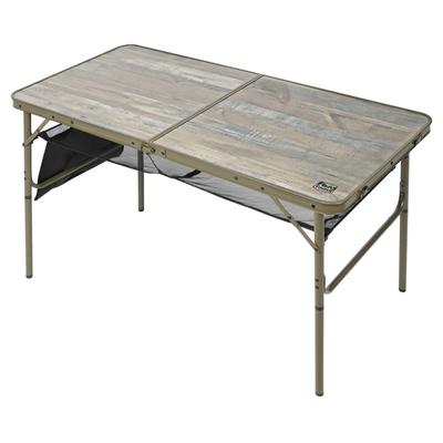 TIMBER RIDGE שולחן מתקפל חיצוני 2 גבהים לגודל משפחתי, שולחן, מתכוונן, 120X60 ס"מ, קמפינג, פיקניק, פנאי, אלומיניום,