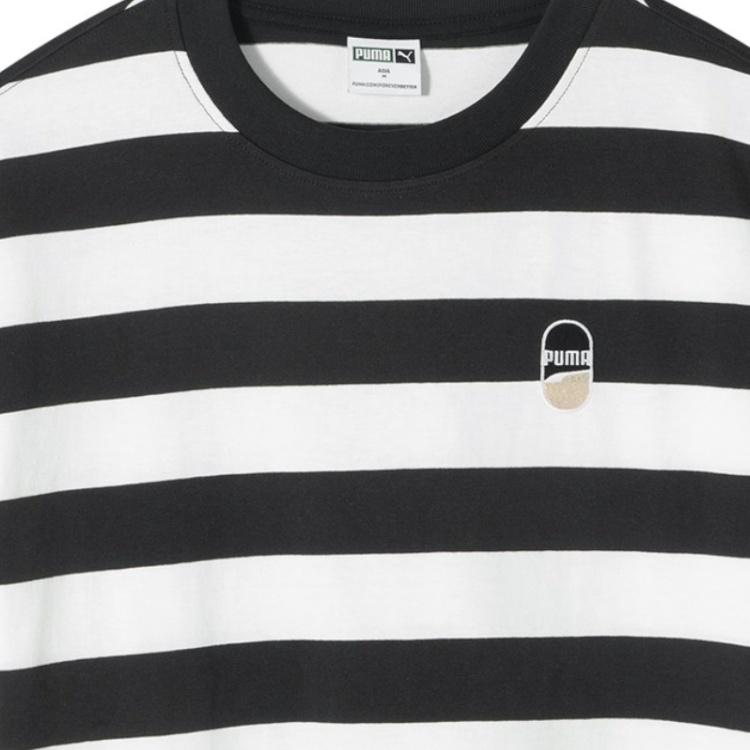 PUMA Downtown Striped T-shirt 'Black White' Men's 630115-01