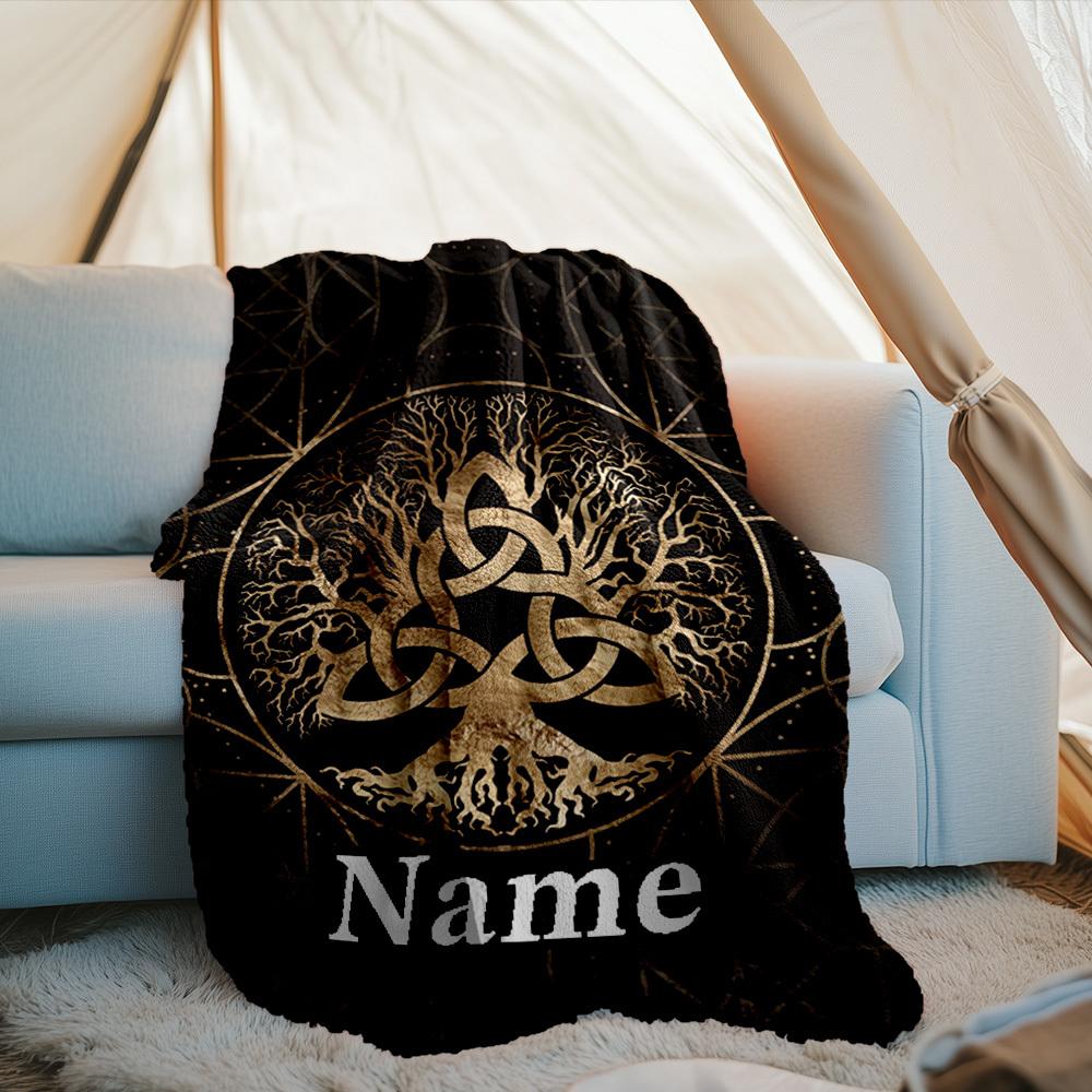 Tree Of Life Customize Your Name Outdoor Blanket Comfortable Soft Lightweight Allseason Multipurpose Blanket For Travel Camping Picnics Sofa Office