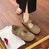 Processing Customized New Mary Jane Summer Women's Versatile Daily Fashion One-pedal Mongolian Velvet Doudou Casual Shoes