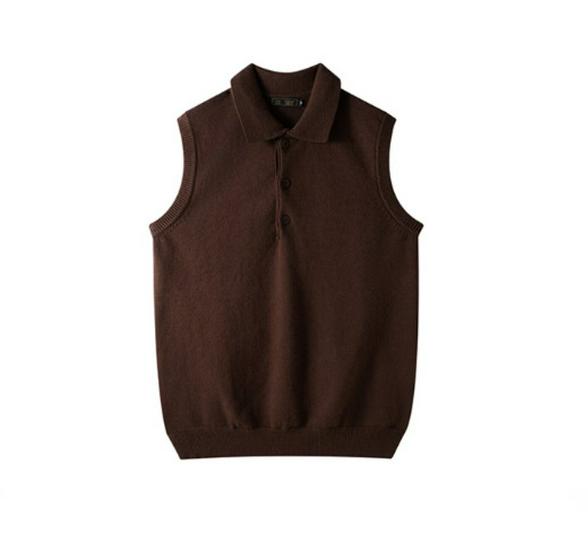 

Men s Retro Brown Knitted Vest - Heavyweight Sweater for Fall/Winter Layering XXXL коричневий