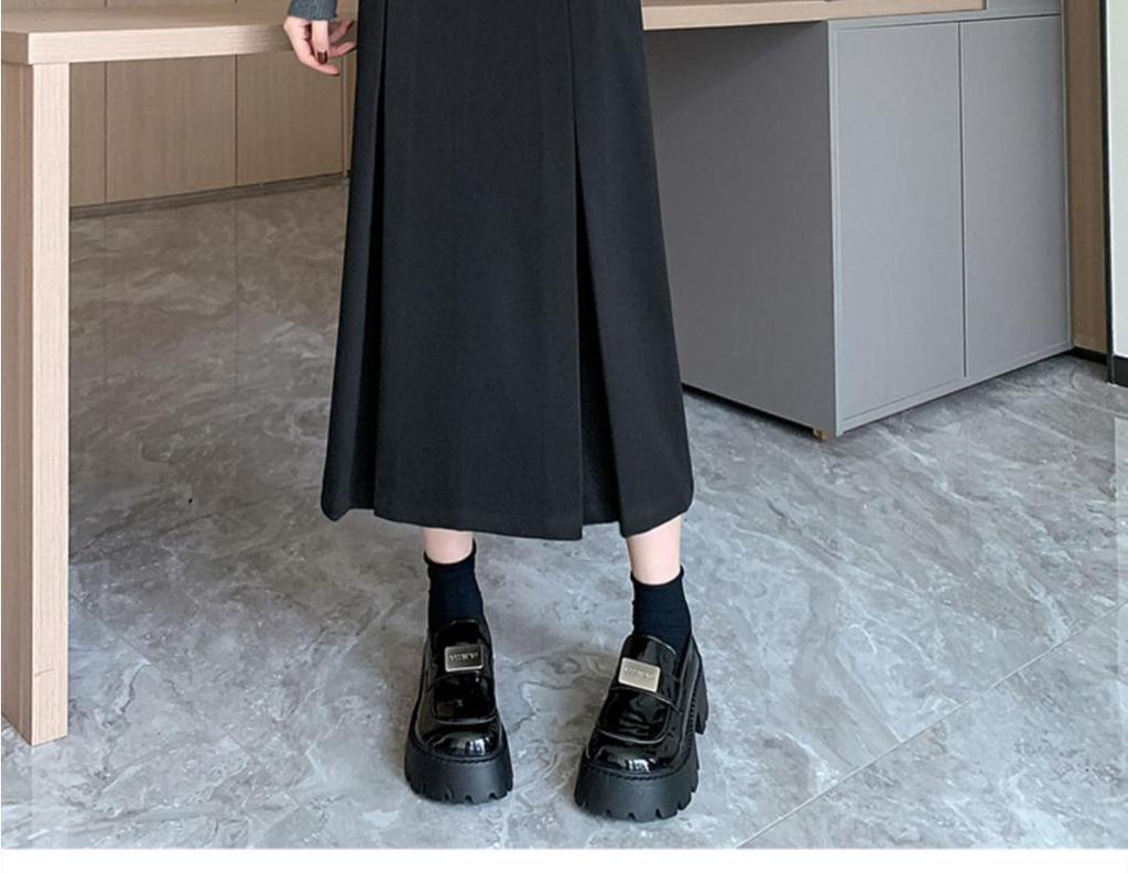 Wool Blend High-Waist Midi Skirt - Women's 2025 A-line Bodycon for Autumn/Winter