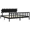 vidaXL Massivholzbett mit Kopfteil Schwarz 200x200 cm