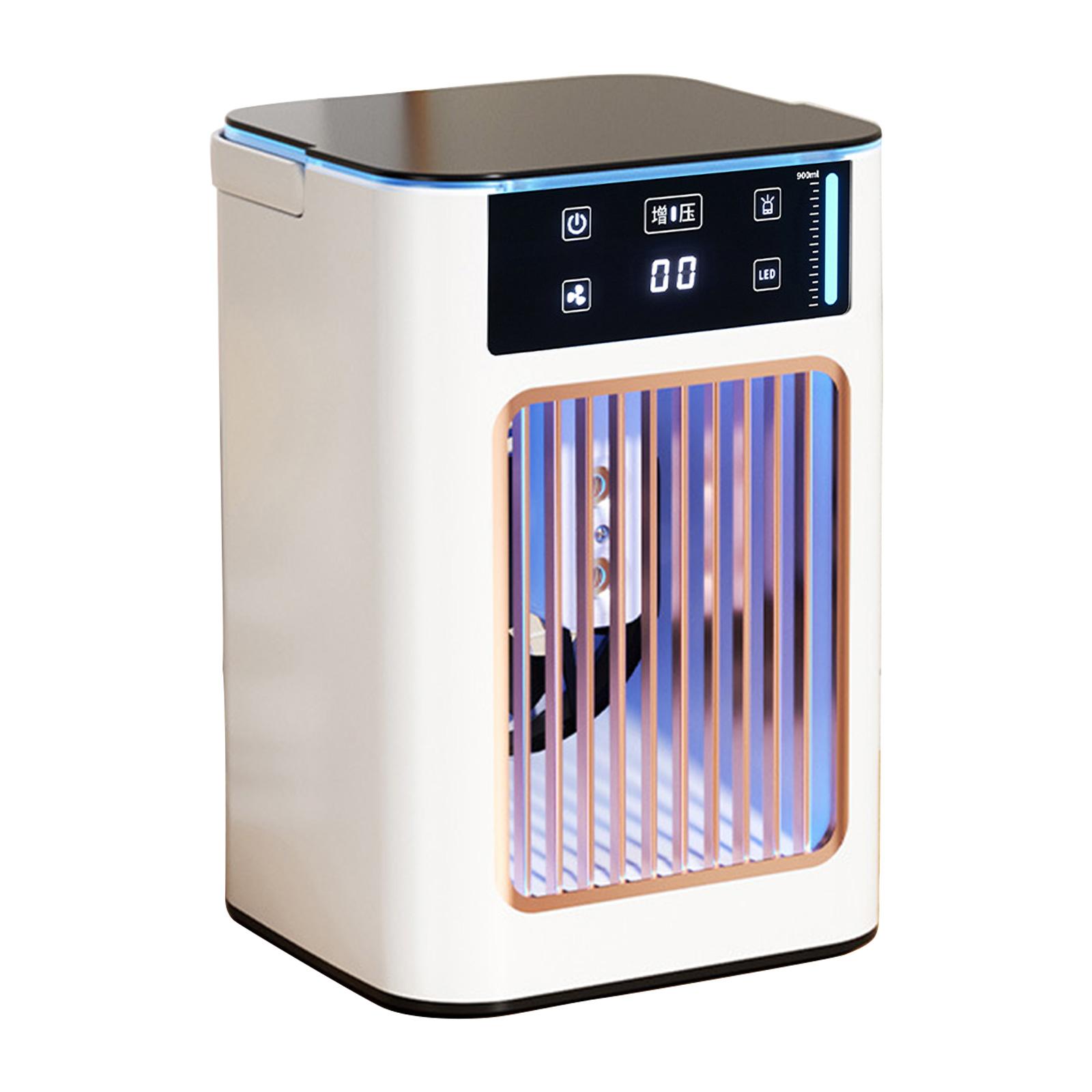 

USB-акумуляторний 900 мл резервуар для води Охолоджувачі повітря та зволожувач 3-швидкісний портативний вентилятор з підсвічуванням