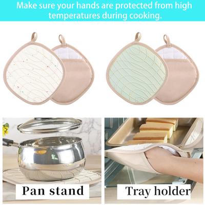 Silicone Pot Holders with Pockets Heat Resistant Hot Pads for Kitchen Baking Stylish