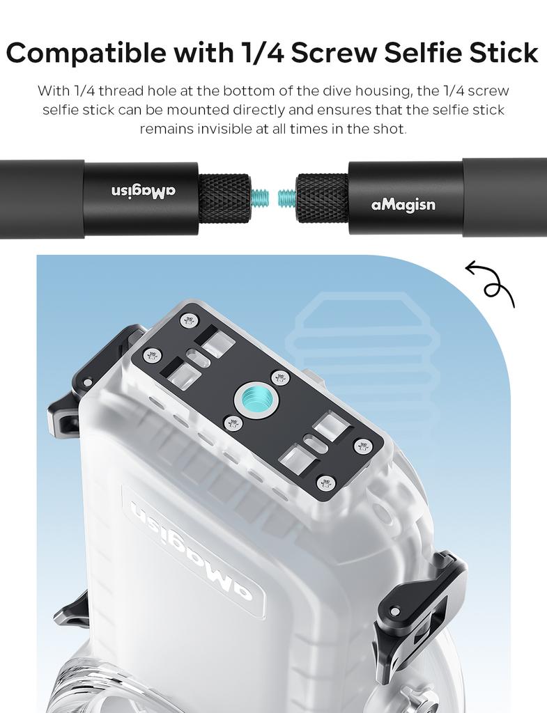 Quick Release Mount Invisible Diving Case for Insta360 X4 Water-proof Case 50M Depth With Silicone Lens Cap for Insta360 X4