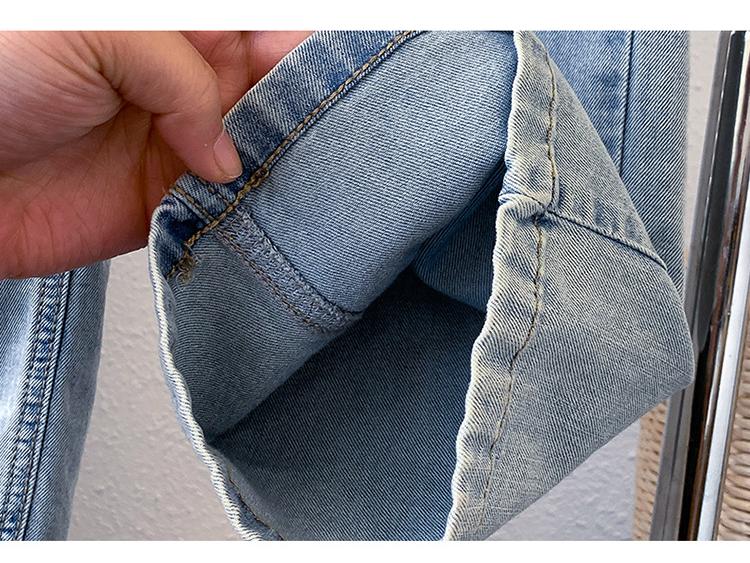 Girls' Trendy Spring 2025 Loose Wide-Leg Jeans - Casual, Straight-Leg Style for Middle and Big Kids