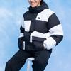 Vans Color Block Checkerboard Loose Fit Hooded Down Jacket Unisex Outerwear Black White VN0A7YIUBLK
