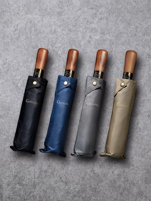 Gotivathy Layered 3-Tier Umbrella Wood Grip Premium Umbrella 117cm black