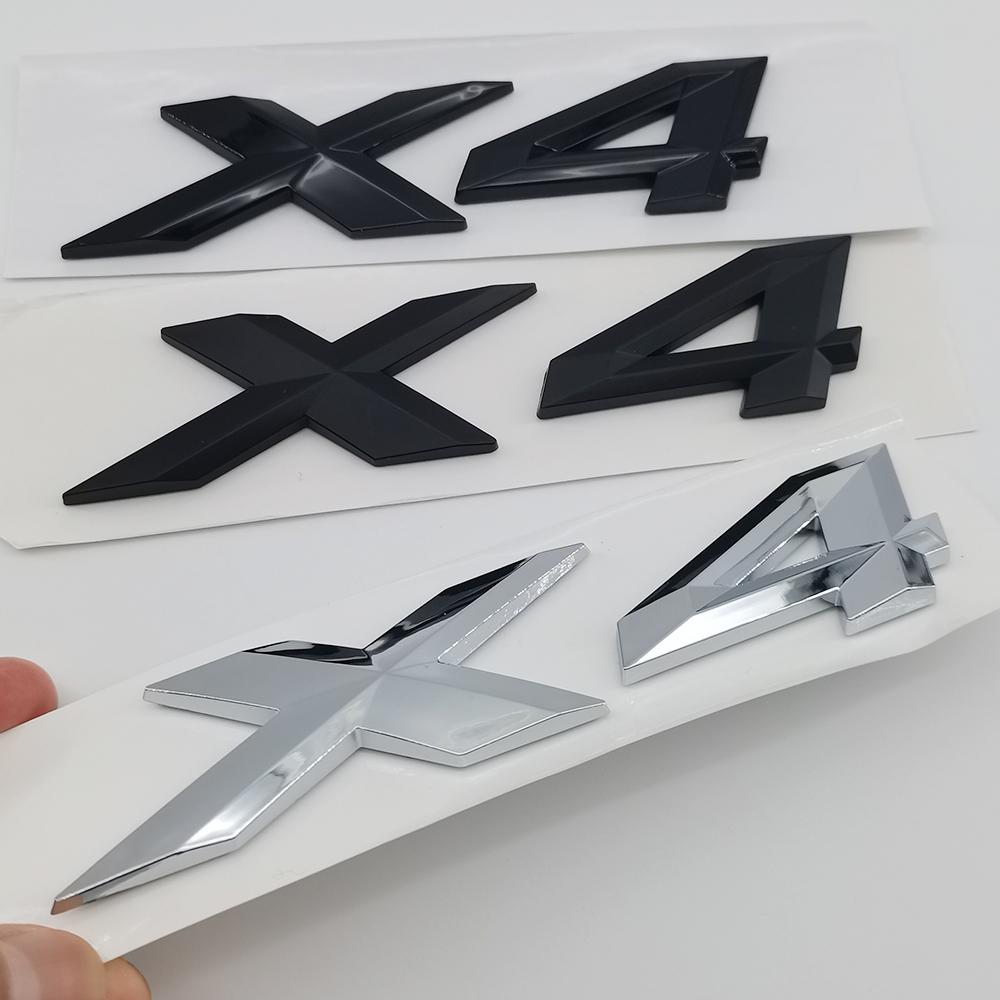 3D ABS Chrome Black Car Letters Logo X4 Emblem Badge Auto Styling Rear Trunk Sticker Decals Accessories For BMW G01 G02 F26 M40i Uo2